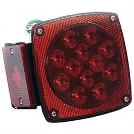 Square Red Led Left-Side Combination Stop, Tail, And Turn Light (4.5") 1