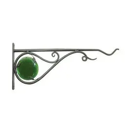 Stained Glass Effect Hanging Plant Bracket – Black Finish, 15-Inch 1