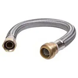 Stainless Steel Braided Water Heater Hose – 18-Inch, Lead-Free, 1/2" Fip X 3/4" Fip 1