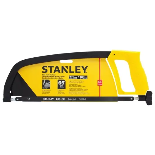 Stanley D-Shape Hacksaw – 12-Inch Frame With Replaceable Blade 1
