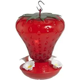 Strawberry-Shaped Hummingbird Feeder – 40-Ounce Capacity 1