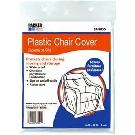 Stretch-Fit Plastic Chair Covers – 46" X 76", Pack Of 2 1