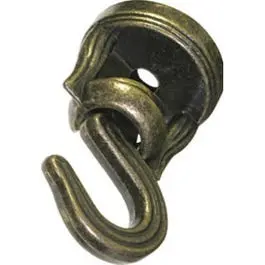 Swivel Ceiling Hook – Antique Brass Finish, Load-Bearing Design For Hanging Applications 1