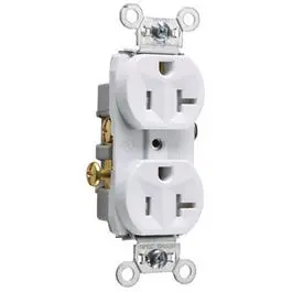 Tamper-Resistant 20-Amp 125-Volt Duplex Receptacle – White 1