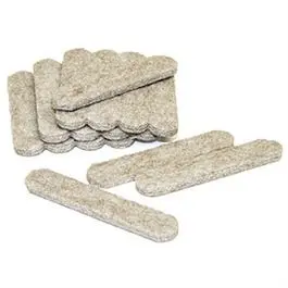 Tan Self-Adhesive Felt Strips – 1/2" × 2-5/8", 16-Pack 1