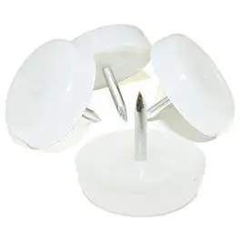 Truguard Nail-On White Plastic Furniture Glides – Cushioned Base 1