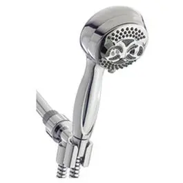 Twin Turbo Handheld Showerhead – Chrome Finish, 6 Spray Settings 1