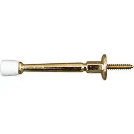 Two-Pack 3-Inch Rigid Wall-Mount Doorstop In Bright Brass 1