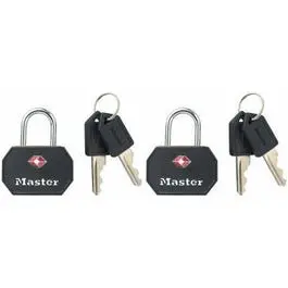 Two-Piece Black Luggage Lock Set – 1-1/4-Inch, Keyed Alike 1