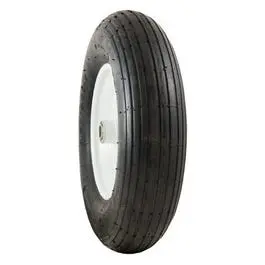 Universal Pneumatic Wheelbarrow Tire And Wheel Assembly — 4.80-8 Ribbed Tread 1