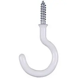 Vinyl-Coated Cup Hooks – White, 1.5-Inch, 2-Pack 1