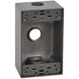 Weatherproof Bronze 1-Gang Rectangular Electrical Outlet Box 1