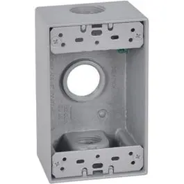 Weatherproof Gray 1-Gang Rectangular Electrical Outlet Box 1