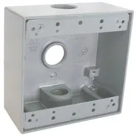 Weatherproof Gray 2-Gang Electrical Outlet Box 1