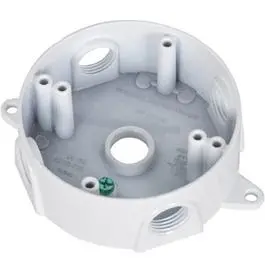 Weatherproof White Round Electrical Outlet Box 1