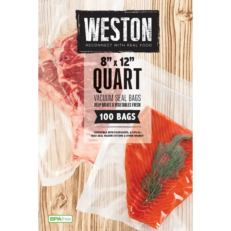 Weston Quart-Sized Vacuum Sealer Bags (8" X 12", 100-Pack) 1