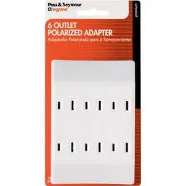 White 15-Amp Polarized Tap With Six Outlets – Surge-Protected Design 1
