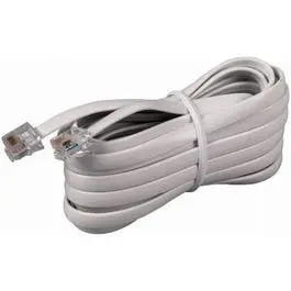 White 15-Foot Telephone Line Cord With Modular Connectors 1