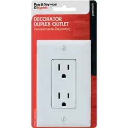 White 2-Pole, 3-Wire Grounding Decorator Duplex Receptacle 1