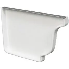 White Aluminum Gutter End Cap – Left-Hand Installation, 5-Inch Width 1