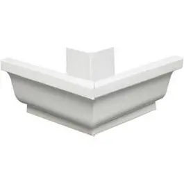 White Aluminum Gutter Outside Corner Mitre – 5-Inch 1