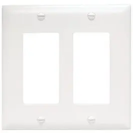 White Decorator-Style Wall Plate – Dual Opening, Urea Construction 1