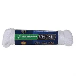 White Diamond-Braid Nylon Blind Cord – 9/64-Inch Diameter, 48-Foot Length 1
