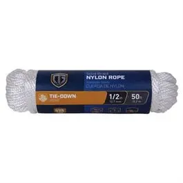 White Diamond-Braid Nylon Rope – 1/2-Inch Diameter × 50-Foot Length 1