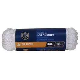 White Diamond-Braid Nylon Rope — 3/8-Inch Diameter × 100-Foot Length 1