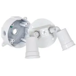 White Double Floodlight Mounting Bracket Kit 1