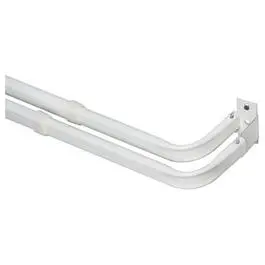 White Double-Layer Curtain Rod Set – Telescoping 48 To 86 Inches 1