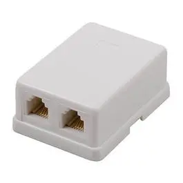 White Dual-Port Modular Telephone Jack – Rj11 Splitter-Compatible 1