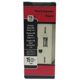 White Dual-Usb And Dual-Outlet Wall Charger, 15-Amp Rating 1