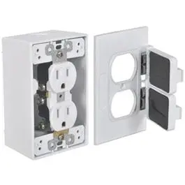 White Duplex Electrical Outlet Installation Kit 1