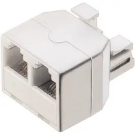 White Duplex Modular Jack Wall Plate – Single-Gang 1
