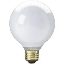 White Globe Vanity Light Bulb – 25-Watt Incandescent 1