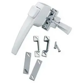 White Hanging Push-Button Latch For Outswinging Doors 1