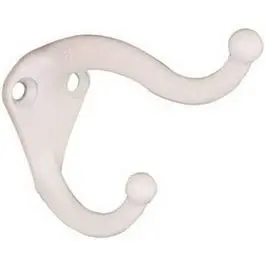 White Hat And Coat Hook Set – 2-Pack Wall-Mount Hardware 1