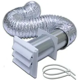 White Louvered Hood Vent Kit – 4-Inch X 8-Foot Rigid Duct Assembly 1