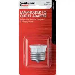 White Medium-Base Lampholder Adapter – 600W, 125V 1