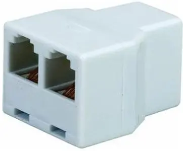 White Modular Telephone Splitter For Home Or Office 1