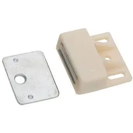 White Nylon-Cased Magnetic Cabinet Catch – Soft-Close Compatible, Low-Profile Design 1