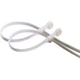 White Nylon Mounting Cable Tie – 8" Length, 20-Count Pack 1