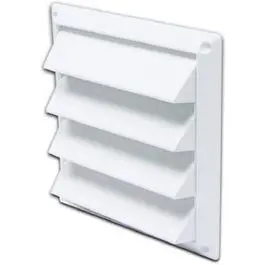 White Plastic Louvered Dryer Air Intake Vent – 4-Inch Diameter 1
