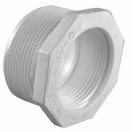 White Pvc Reducer Bushing – Male To Female Thread (1.5 In X 3/4 In) 1