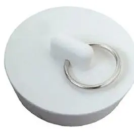 White Rubber Sink Stopper With Reinforced Metal Ring – Fits 1"–1.5" Drains 1