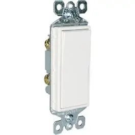White Single-Pole 15A Decorator Light Switch (120/277V) 1