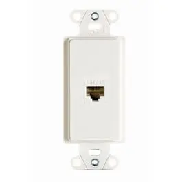 White Single-Port Cat5E Rj45 Wall Jack 1