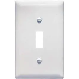 White Single-Toggle Nylon Wall Plate – Standard Switch Configuration 1