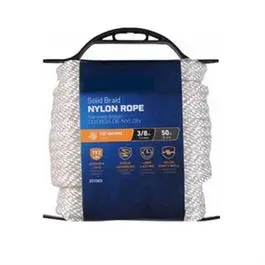 White Smooth Braided Nylon Rope – 3/8-Inch Diameter × 50 Feet 1